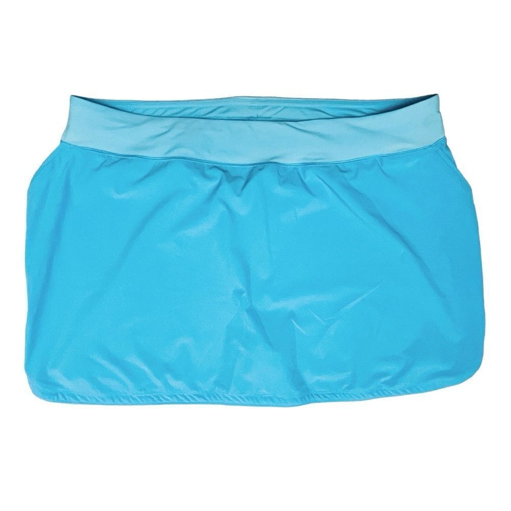 Lands’ End Swimsuit Blue Skirt Skort Pull On 2 Pockets Sz 26W